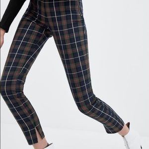 Zara | Skinny Plaid Trousers | Sz Small